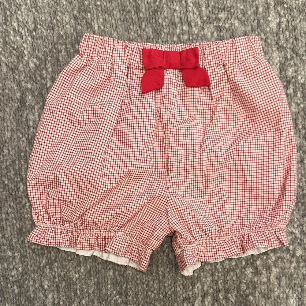 NWOT The Beaufort Bonnet Co. Red Gingham Bloomer Shorts size 6/7